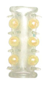 Желтая насадка на фаллос с шипами и бусинами - Sextoy 2011 - в Тюмени купить с доставкой