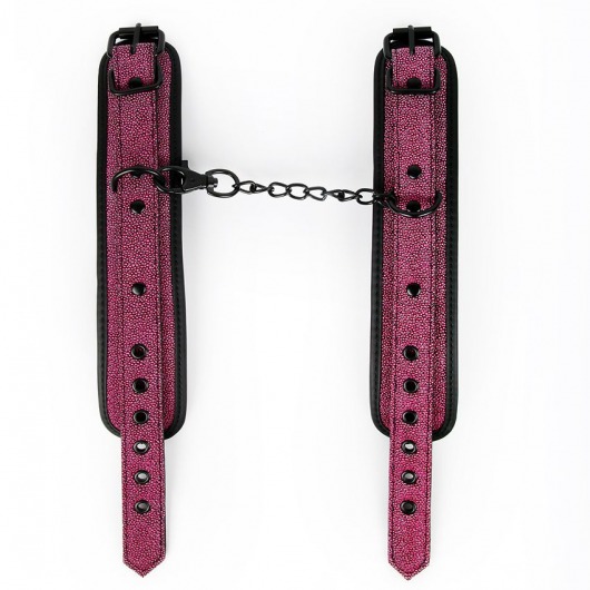 Розово-черные наручники с регулируемыми застежками - Erokay - купить с доставкой в Тюмени