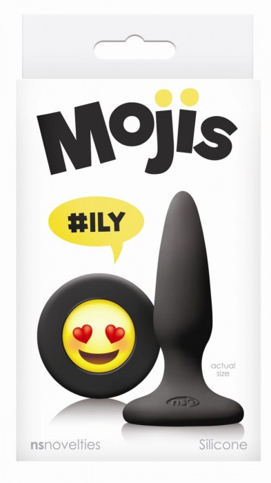 Черная силиконовая пробка Emoji Face ILY - 8,6 см. - NS Novelties - купить с доставкой в Тюмени