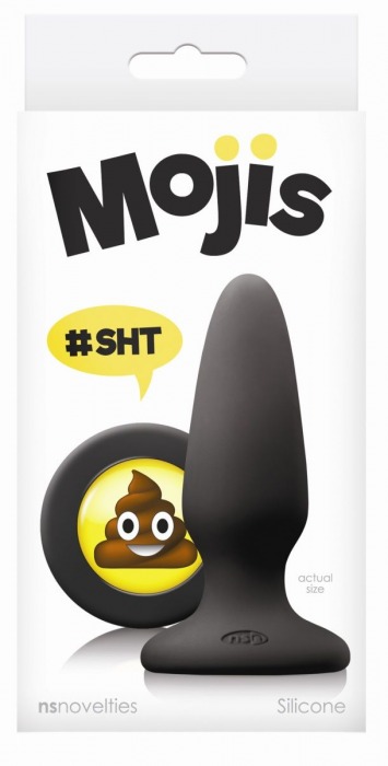 Черная силиконовая пробка среднего размера Emoji SHT - 10,2 см. - NS Novelties - купить с доставкой в Тюмени