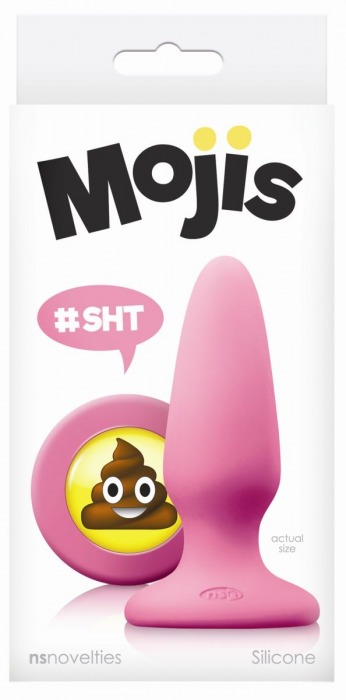 Розовая силиконовая пробка среднего размера Emoji SHT - 10,2 см. - NS Novelties - купить с доставкой в Тюмени