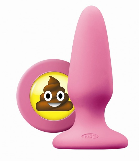 Розовая силиконовая пробка среднего размера Emoji SHT - 10,2 см. - NS Novelties - купить с доставкой в Тюмени