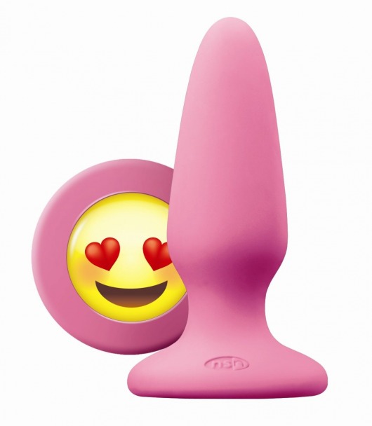 Розовая силиконовая пробка среднего размера Emoji ILY - 10,2 см. - NS Novelties - купить с доставкой в Тюмени