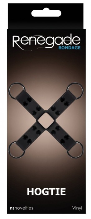 Черная крестообразная связка Bondage Hogtie - NS Novelties - купить с доставкой в Тюмени