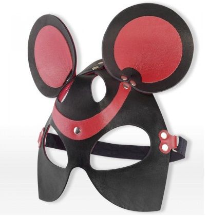 Черно-красная маска мышки из кожи - Sitabella - купить с доставкой в Тюмени