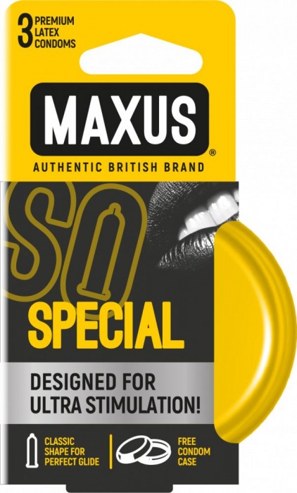 Презервативы с точками и рёбрами в железном кейсе MAXUS Special - 3 шт. - Maxus - купить с доставкой в Тюмени