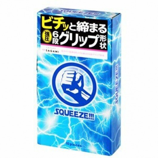 Презервативы Sagami Squeeze волнистой формы - 10 шт. - Sagami - купить с доставкой в Тюмени