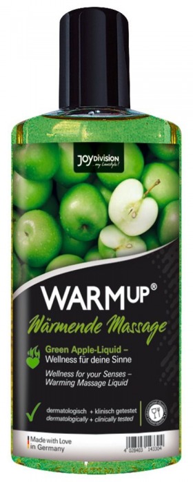 Массажное масло WARMup Green Apple с ароматом яблока - 150 мл. - Joy Division - купить с доставкой в Тюмени