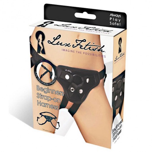 Черные трусики для страпона - Lux Fetish - купить с доставкой в Тюмени