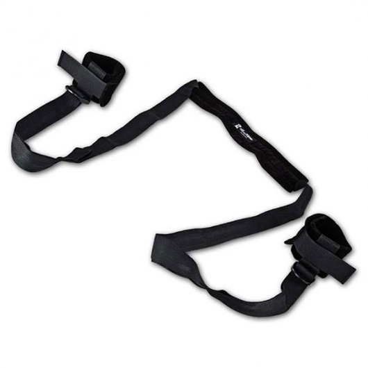 Черная поддержка с подкладкой для комфорта шеи с манжетами на лодыжки - Lux Fetish - купить с доставкой в Тюмени