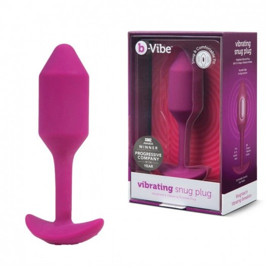 Розовая пробка для ношения с вибрацией Snug Plug 2 - 11,4 см. - b-Vibe