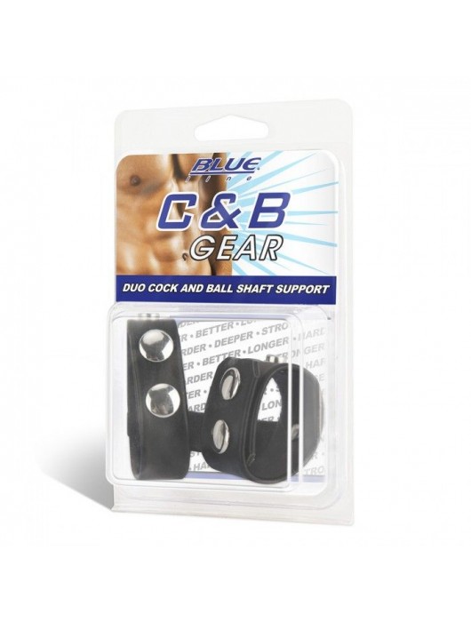 Двойной поддерживаюший ремень для пениса с заклепками - BlueLine - купить с доставкой в Тюмени