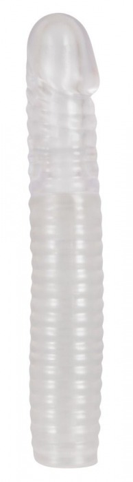 Прозрачная рифленая вибронасадка Vibrating Sleeve - 22,5 см. - Orion - в Тюмени купить с доставкой