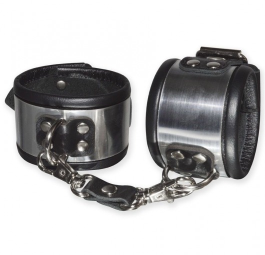 Эффектные серебристо-черные наручники с металлическим блеском - Sitabella - купить с доставкой в Тюмени