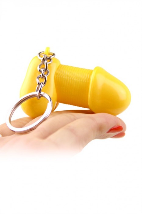 Желтый брелок для ключей в форме пениса - Romfun - купить с доставкой в Тюмени