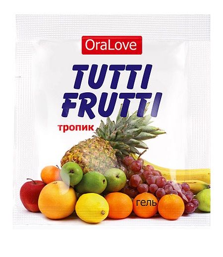 Пробник гель-смазки Tutti-frutti со вкусом тропических фруктов - 4 гр. - Биоритм - купить с доставкой в Тюмени
