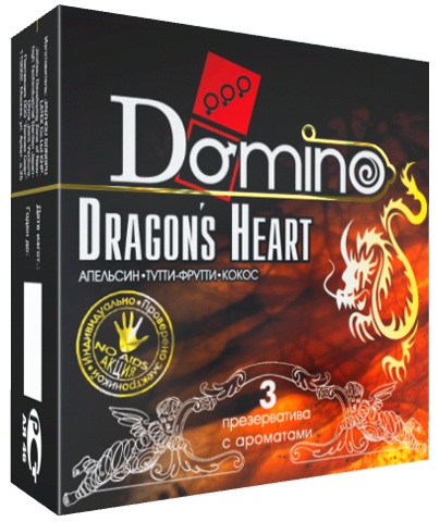 Ароматизированные презервативы Domino Dragon’s Heart  - 3 шт. - Domino - купить с доставкой в Тюмени