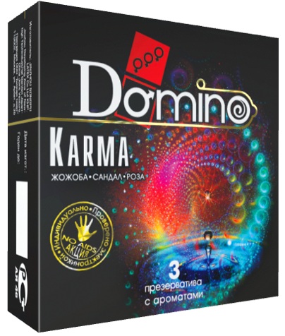 Ароматизированные презервативы Domino Karma - 3 шт. - Domino - купить с доставкой в Тюмени
