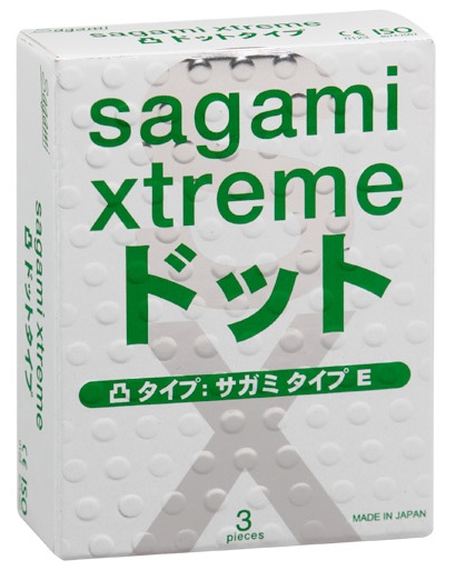 Презервативы Sagami Xtreme SUPER DOTS с точками - 3 шт. - Sagami - купить с доставкой в Тюмени