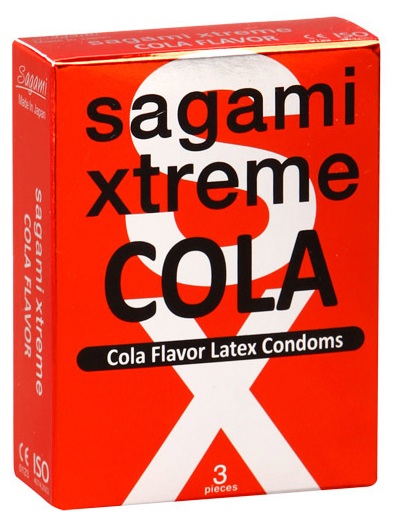Ароматизированные презервативы Sagami Xtreme COLA - 3 шт. - Sagami - купить с доставкой в Тюмени