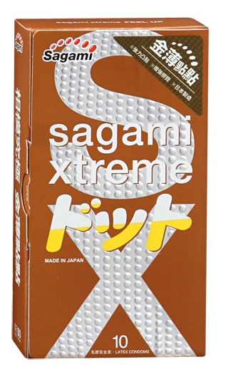 Презервативы Sagami Xtreme FEEL UP с точечной текстурой и линиями прилегания - 10 шт. - Sagami - купить с доставкой в Тюмени