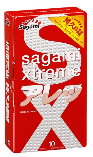 Утолщенные презервативы Sagami Xtreme Feel Long с точками - 10 шт. - Sagami - купить с доставкой в Тюмени