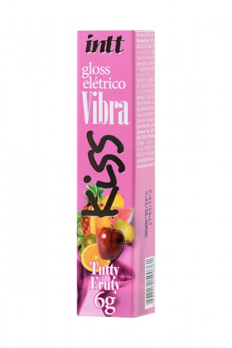 Блеск для губ GLOSS VIBE Tutti-frutti с фруктовым ароматом и эффектом вибрации - 6 гр. -  - Магазин феромонов в Тюмени
