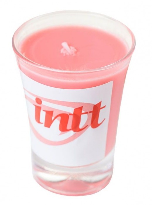 Массажная свеча для поцелуев Strawberry с ароматом клубники - 30 гр. - INTT - купить с доставкой в Тюмени