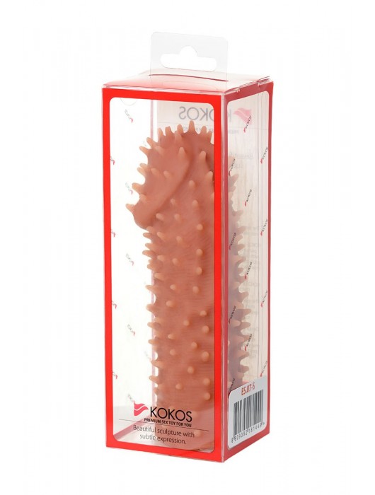 Телесная реалистичная насадка KOKOS Extreme Sleeve 07 с дополнительной стимуляцией - 12,7 см. - KOKOS - в Тюмени купить с доставкой