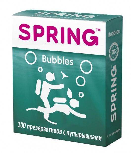 Презервативы SPRING BUBBLES с пупырышками - 100 шт. - SPRING - купить с доставкой в Тюмени