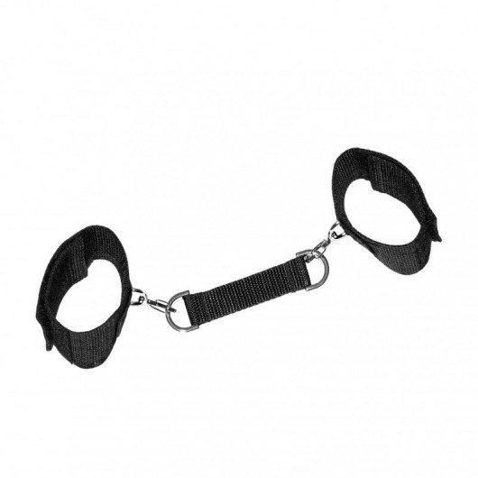 Черные наручники на липучках с креплением на карабинах - Джага-Джага - купить с доставкой в Тюмени