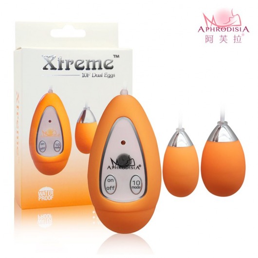 Оранжевые виброяйца Xtreme 10F Dual Eggs - Howells