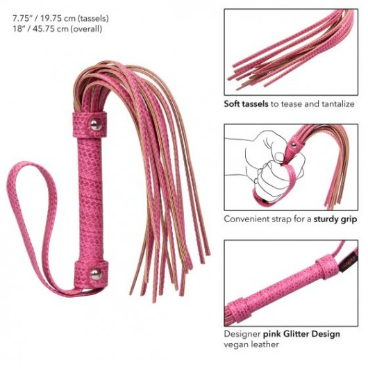 Розовая плеть Tickle Me Pink Flogger - 45,7 см. - California Exotic Novelties - купить с доставкой в Тюмени