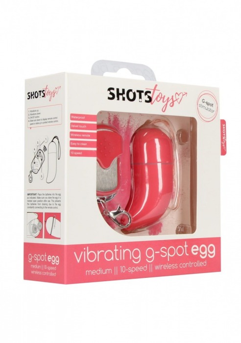 Розовое виброяйцо Vibrating G-spot Egg medium с пультом ДУ - Shots Media BV