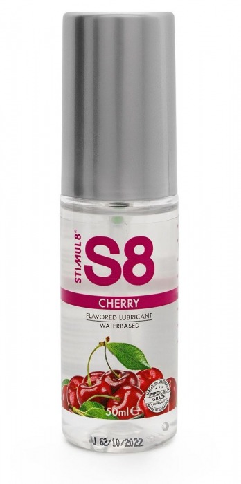 Смазка на водной основе S8 Flavored Lube со вкусом вишни - 50 мл. - Stimul8 - купить с доставкой в Тюмени