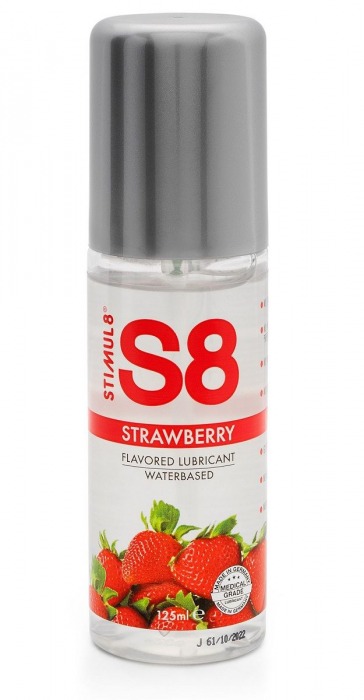Смазка на водной основе S8 Flavored Lube со вкусом клубники - 125 мл. - Stimul8 - купить с доставкой в Тюмени