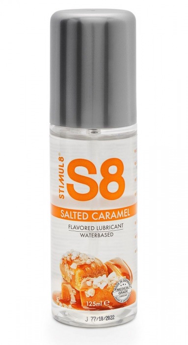 Смазка на водной основе S8 Flavored Lube со вкусом соленой карамели - 125 мл. - Stimul8 - купить с доставкой в Тюмени