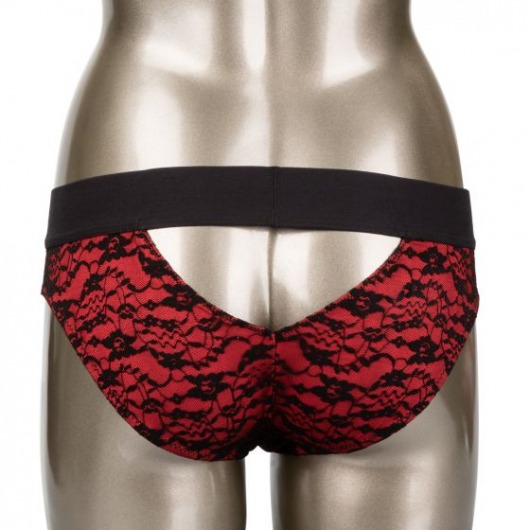 Красно-черные страпон-трусики Pegging Panty Set - размер L-XL - California Exotic Novelties - купить с доставкой в Тюмени