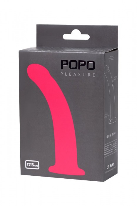 Розовый анальный фаллоимитатор с изгибом - 17,5 см. - POPO Pleasure