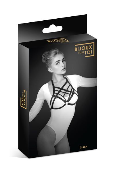 Черная упряжь на грудь Clara - Bijoux Pour Toi - купить с доставкой в Тюмени