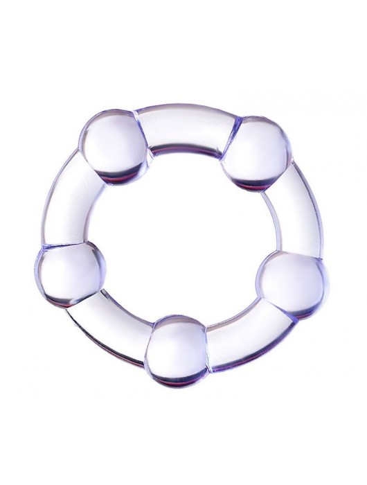 Фиолетовое эрекционное кольцо на пенис с бусинами - Штучки-дрючки - в Тюмени купить с доставкой