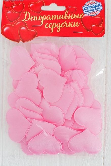 Набор декоративных розовых сердец - 50 шт. - Сима-Ленд - купить с доставкой в Тюмени