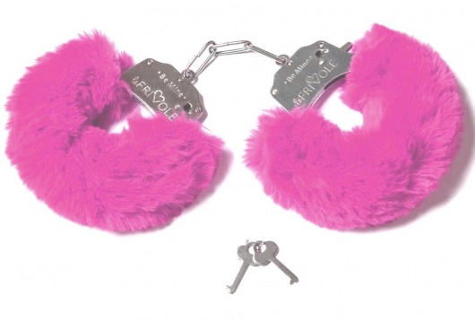 Шикарные наручники с пушистым розовым мехом - Le Frivole - купить с доставкой в Тюмени