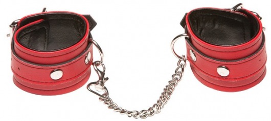 Красные кожаные наручники X-Play - Allure Lingerie - купить с доставкой в Тюмени