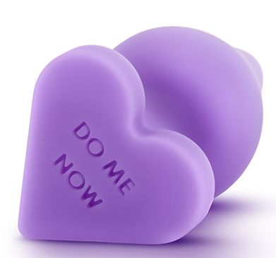 Фиолетовая анальная пробка Naughty Candy Heart Do Me Now - 8,9 см. - Blush Novelties - купить с доставкой в Тюмени