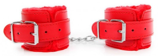 Красные мягкие наручники на регулируемых ремешках - Notabu - купить с доставкой в Тюмени