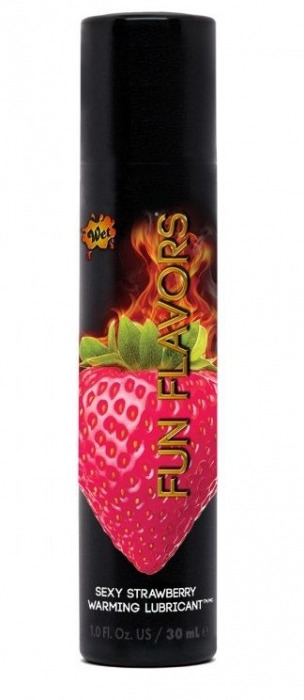 Разогревающий лубрикант Fun Flavors 4-in-1 Sexy Strawberry с ароматом клубники - 30 мл. - Wet International Inc. - купить с доставкой в Тюмени