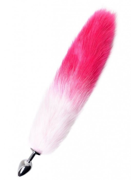 Серебристая анальная втулка с бело-розовым хвостом - размер S - ToyFa - купить с доставкой в Тюмени