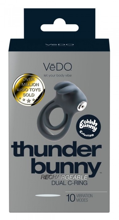 Черное эрекционное кольцо VeDO Thunder Bunny - VeDO - в Тюмени купить с доставкой