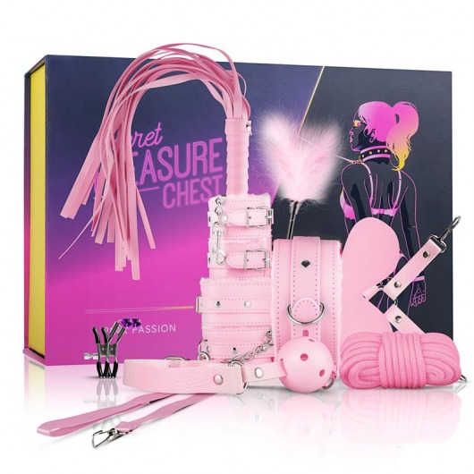 Розовый эротический набор Pink Pleasure - Secret Pleasure Chest - купить с доставкой в Тюмени